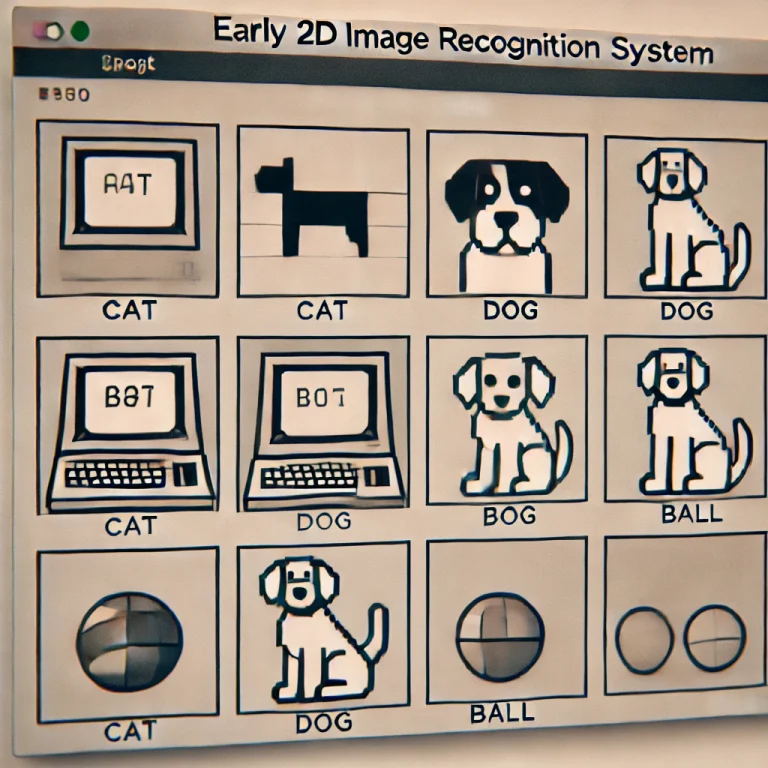 Early 2D image recognition detecting objects in images.